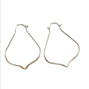 Silver Irregular Hoop Earrings